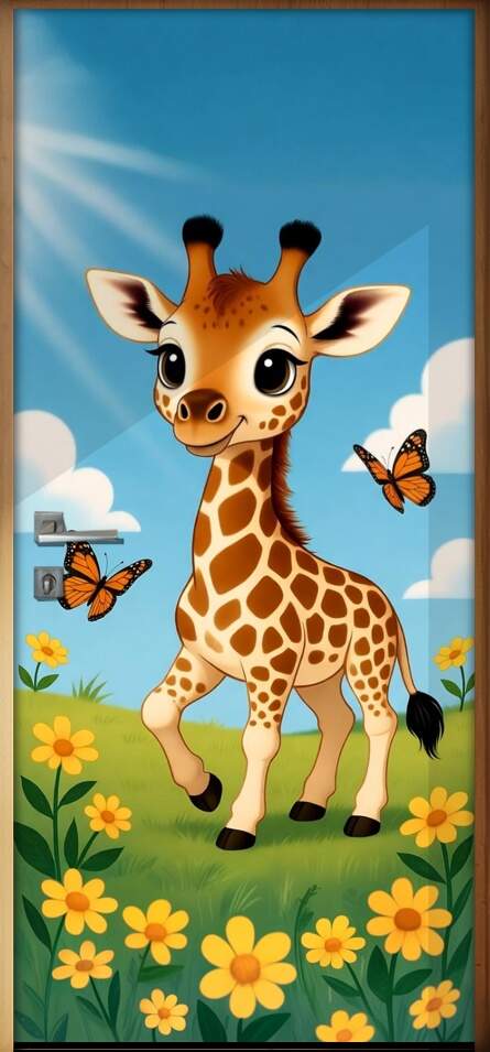 Adesivo de Porta Baby Girafa