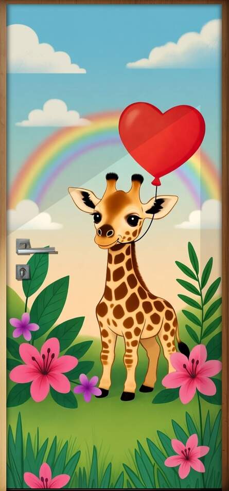 Adesivo de Porta Baby Girafa