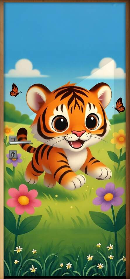 Adesivo de Porta Baby Tigre
