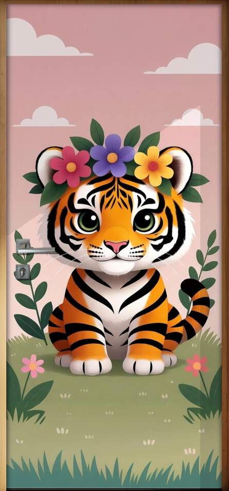 Adesivo de Porta Baby Tigre