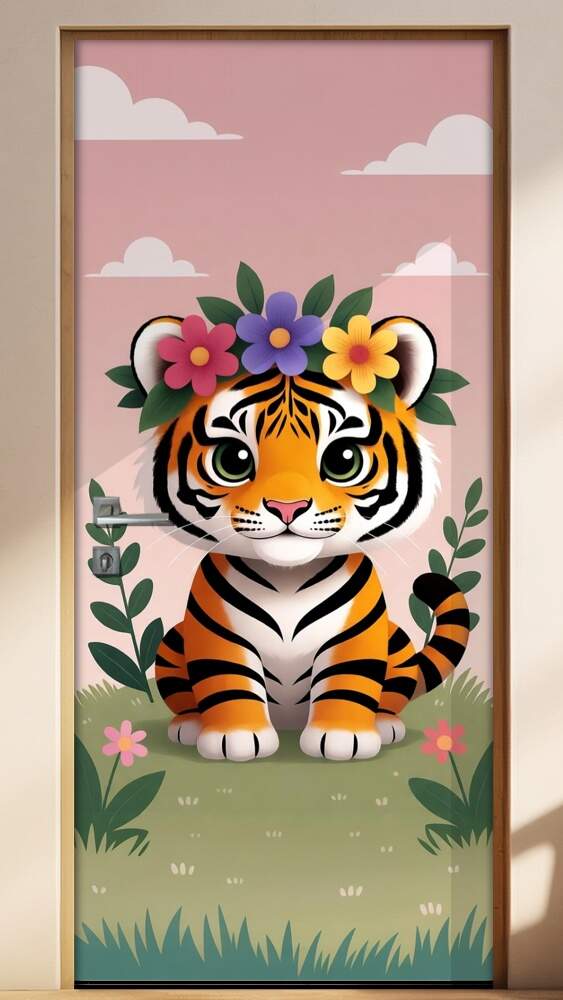 Adesivo de Porta Baby Tigre