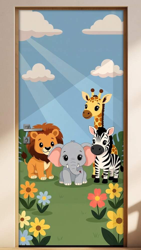 Adesivo de Porta Safari Amigos