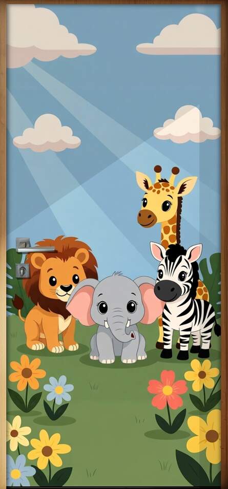 Adesivo de Porta Safari Amigos