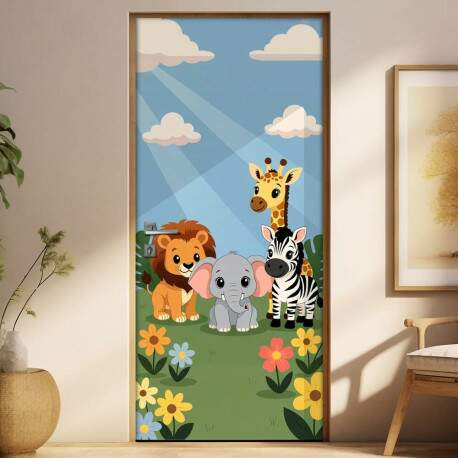 Adesivo de Porta Safari Amigos