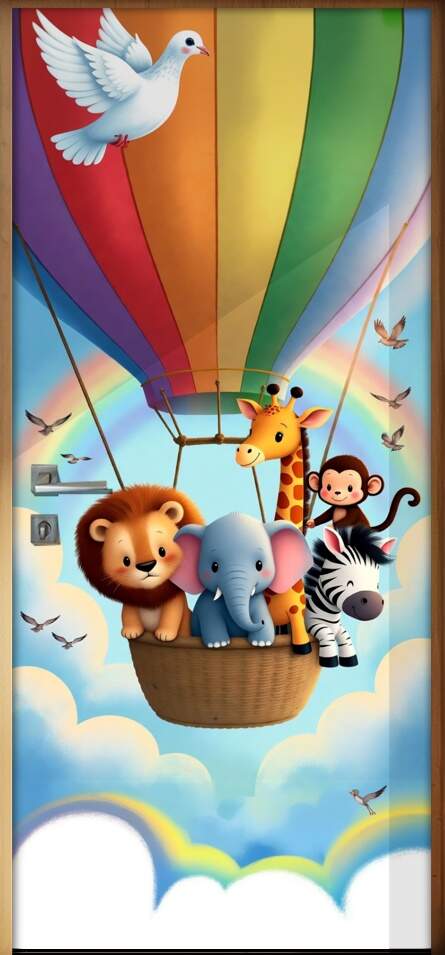 Adesivo de Porta Safari Amigos