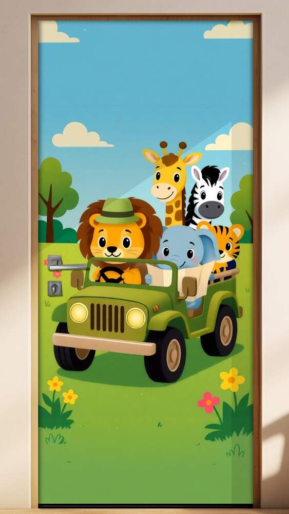 Adesivo de Porta Safari Amigos