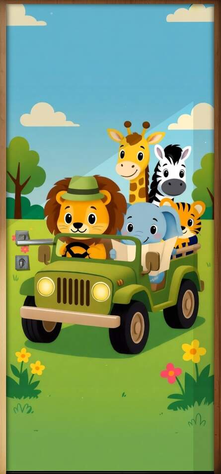 Adesivo de Porta Safari Amigos