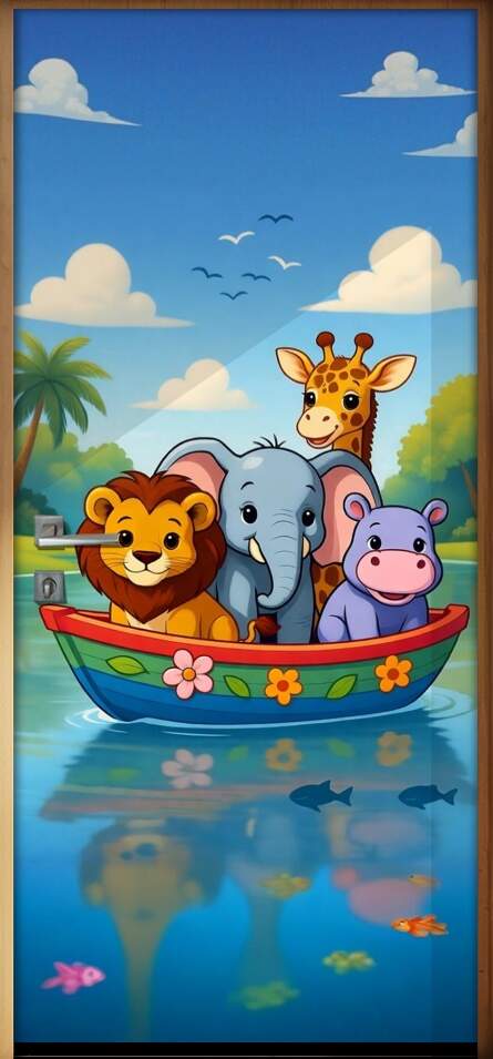 Adesivo de Porta Safari Amigos