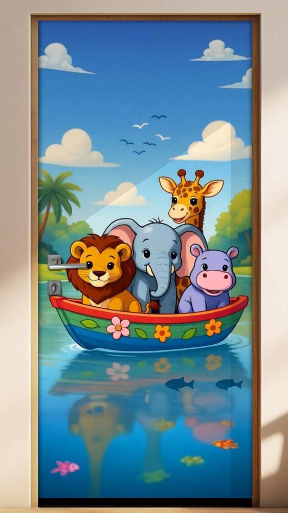 Adesivo de Porta Safari Amigos