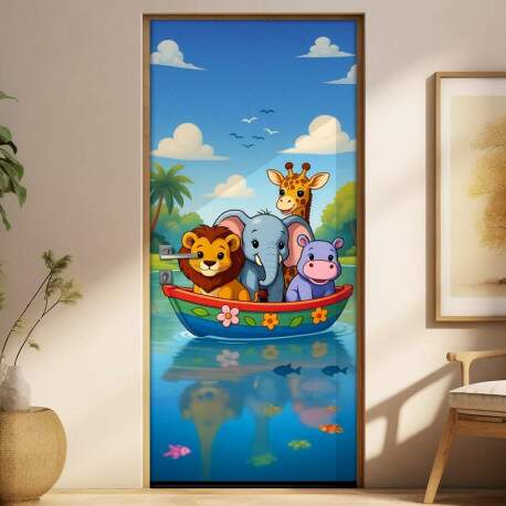 Adesivo de Porta Safari Amigos