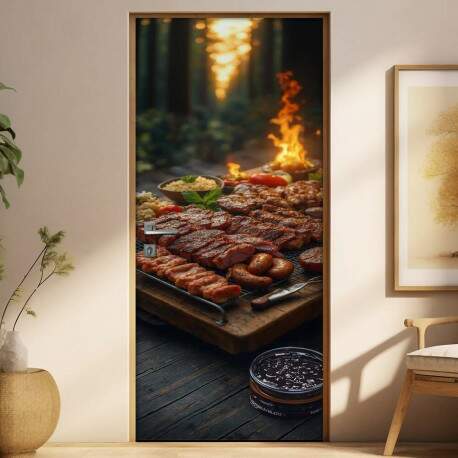 Adesivo de Porta Churrasco