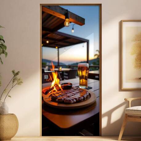 Adesivo de Porta Churrasco