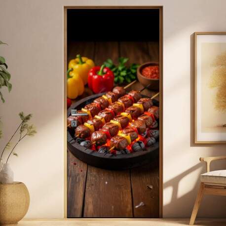 Adesivo de Porta Churrasco