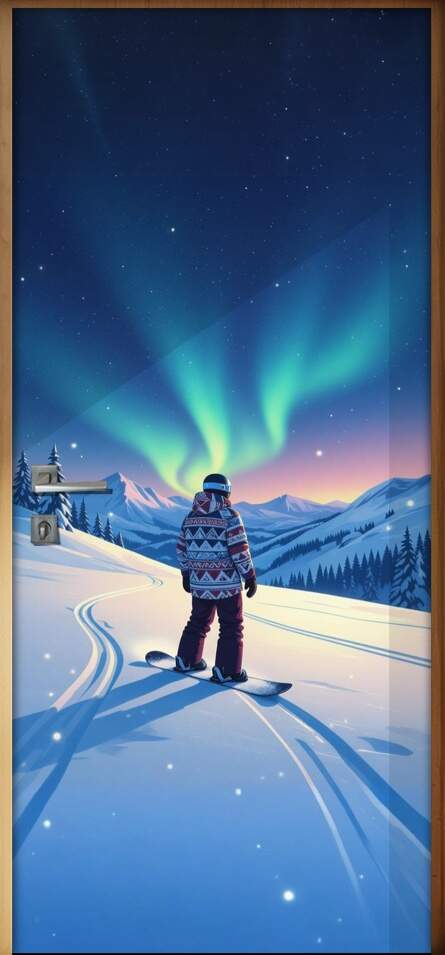 Adesivo de Porta Snowboard