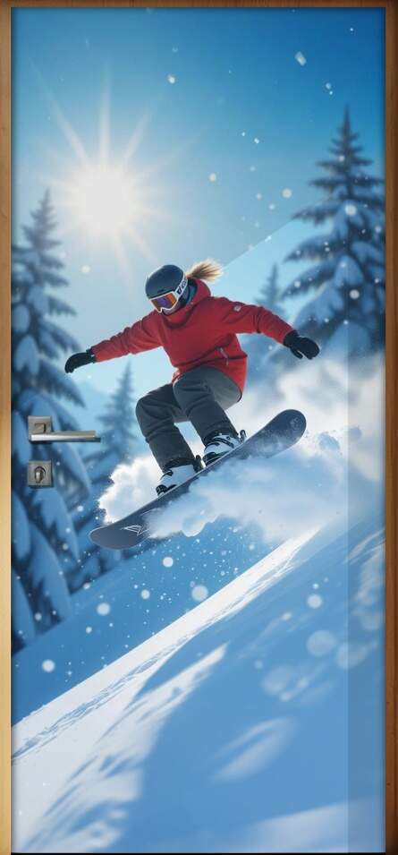 Adesivo de Porta Snowboard
