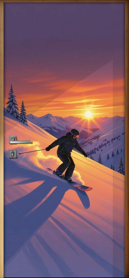 Adesivo de Porta Snowboard