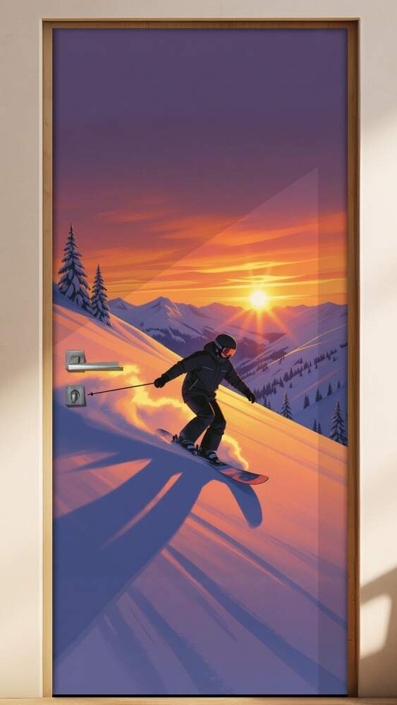Adesivo de Porta Snowboard