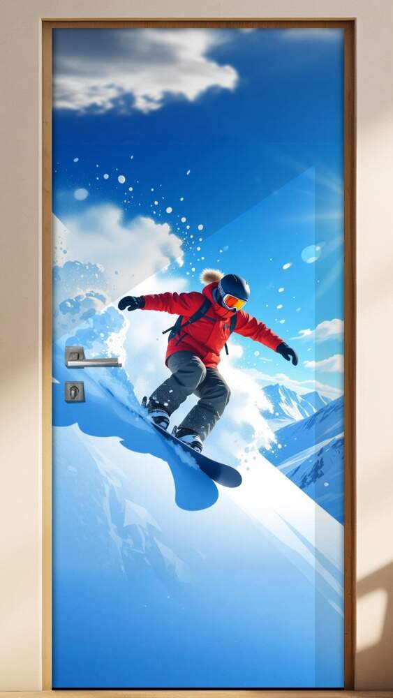 Adesivo de Porta Snowboard