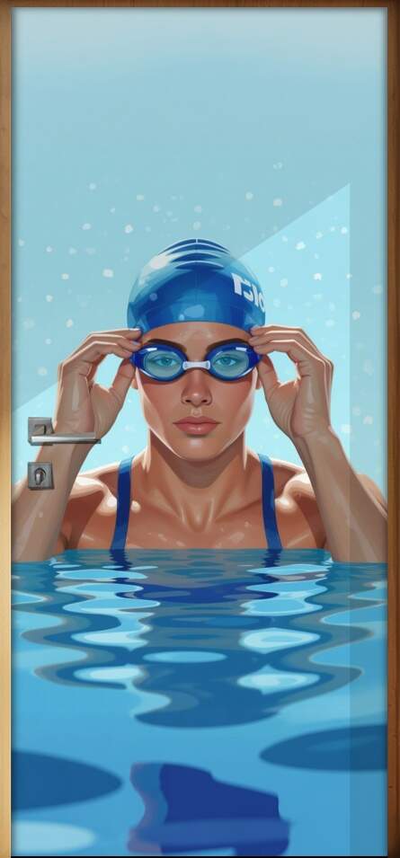 Adesivo de Porta Nata��o