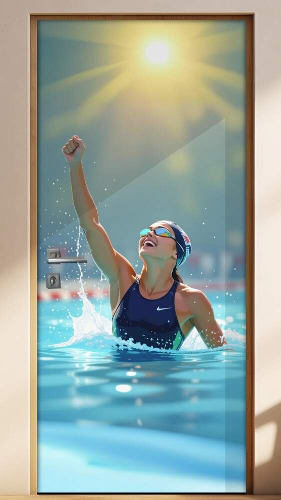 Adesivo de Porta Nata��o