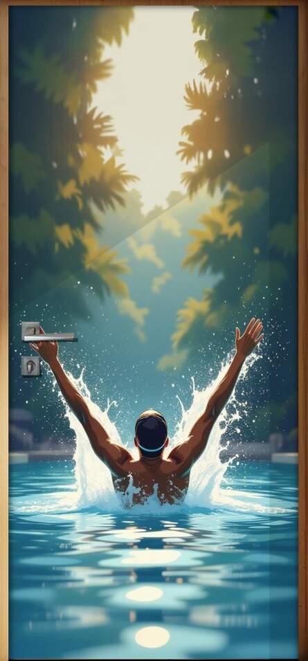 Adesivo de Porta Nata��o