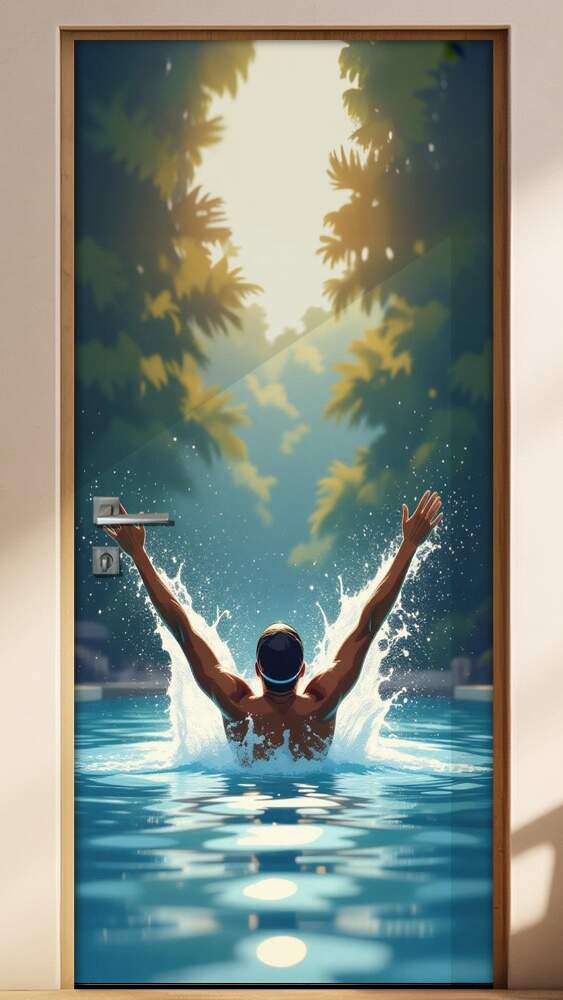 Adesivo de Porta Nata��o