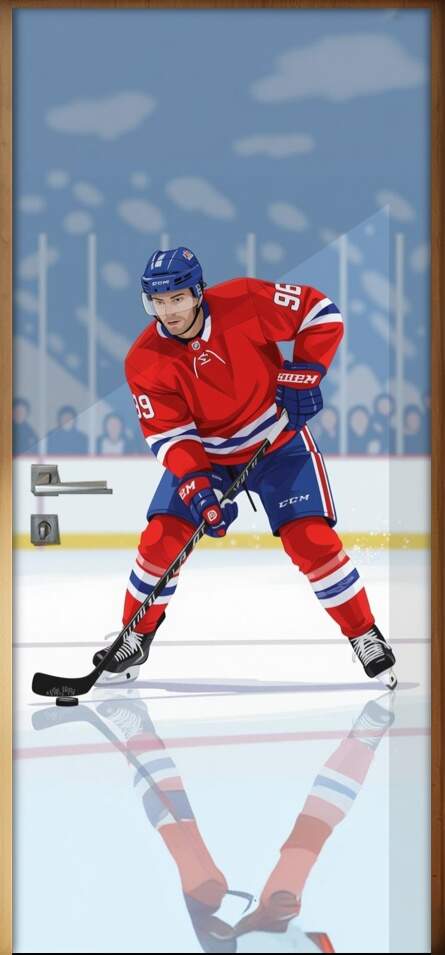 Adesivo de Porta H�quei no gelo