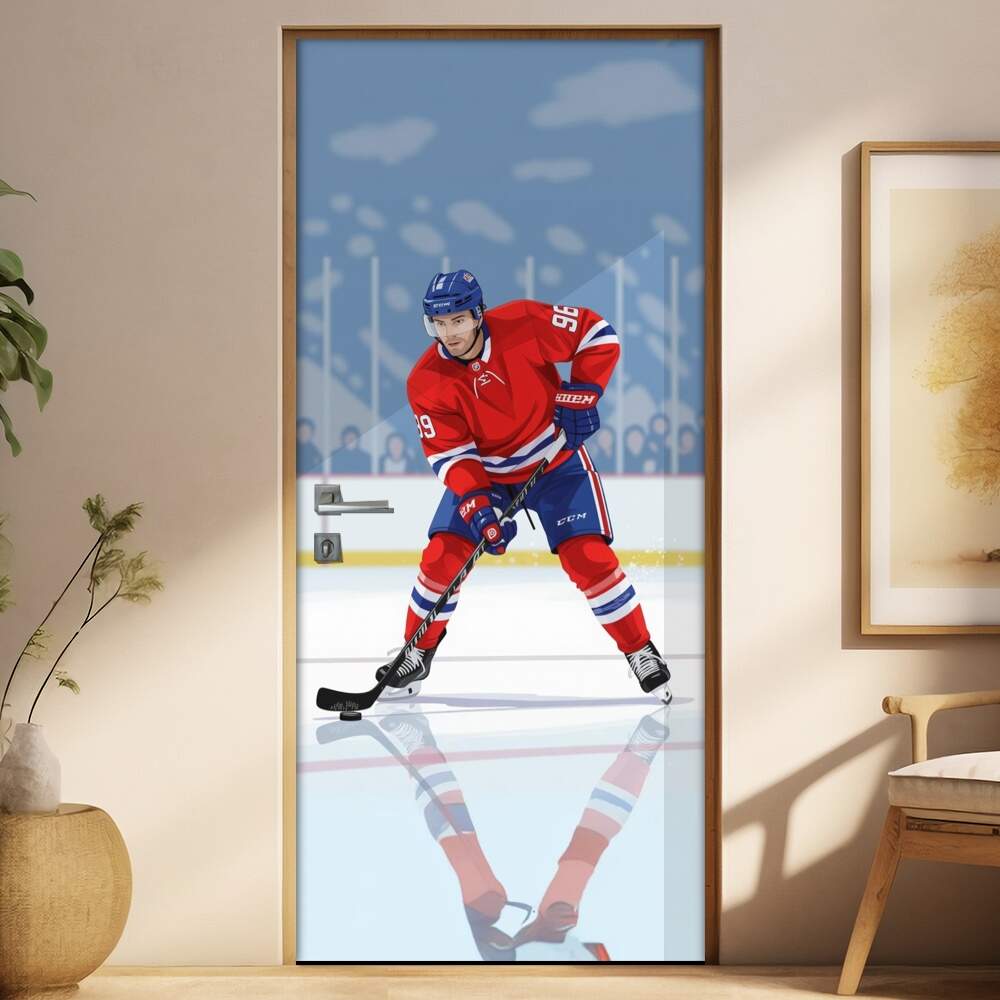 Adesivo de Porta Hquei no gelo