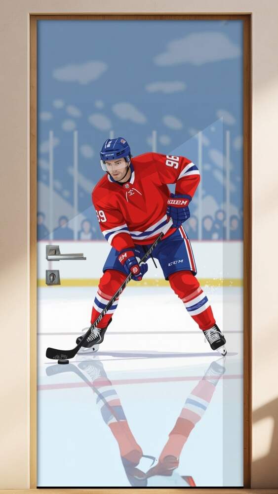 Adesivo de Porta H�quei no gelo