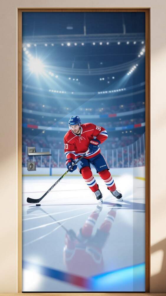 Adesivo de Porta H�quei no gelo