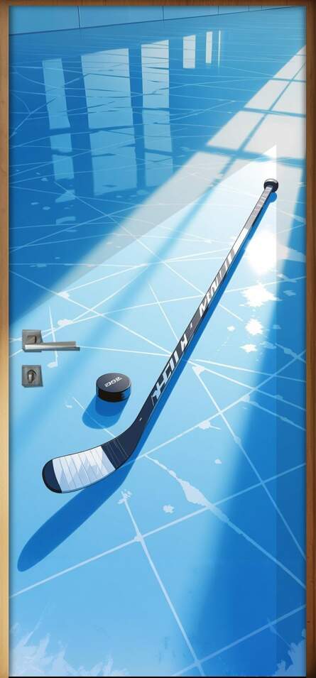 Adesivo de Porta H�quei no gelo