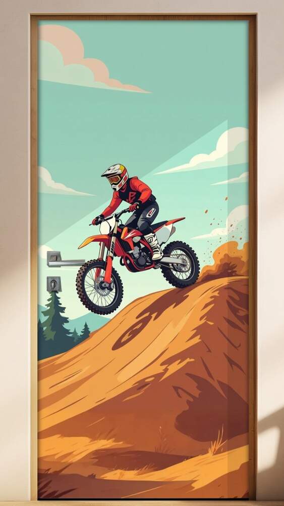 Adesivo de Porta Motocross