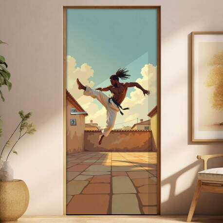 Adesivo de Porta Artes Marciais