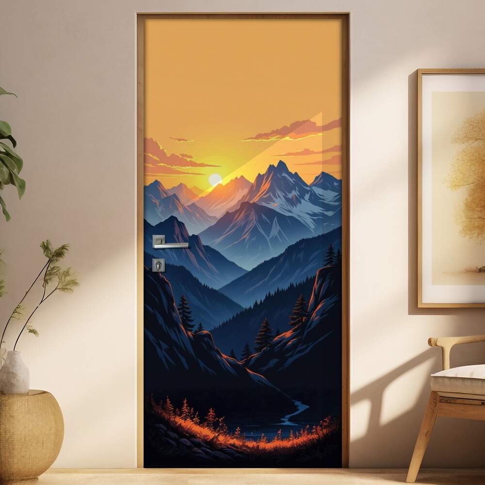 Adesivo de Porta Montanhas
