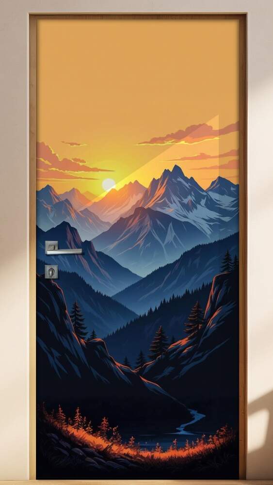 Adesivo de Porta Montanhas