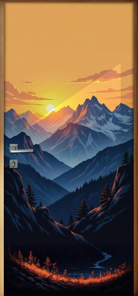 Adesivo de Porta Montanhas