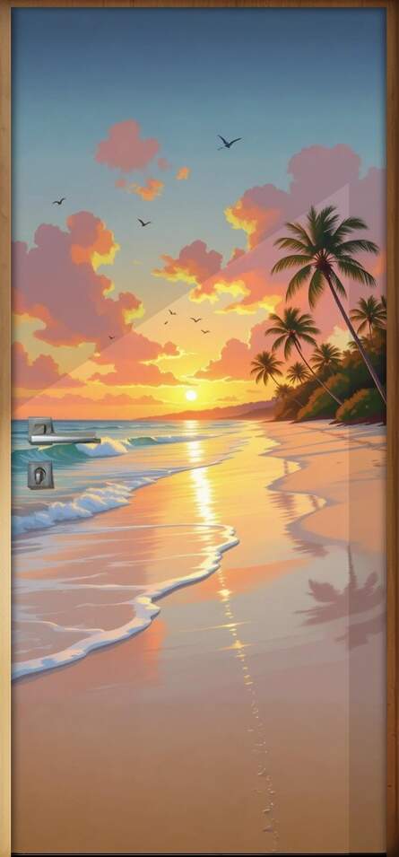 Adesivo de Porta Praia