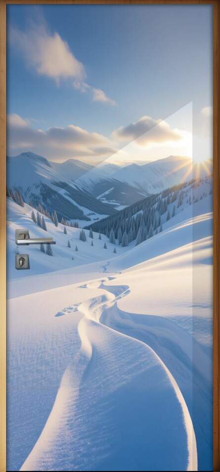 Adesivo de Porta Estrada na Neve