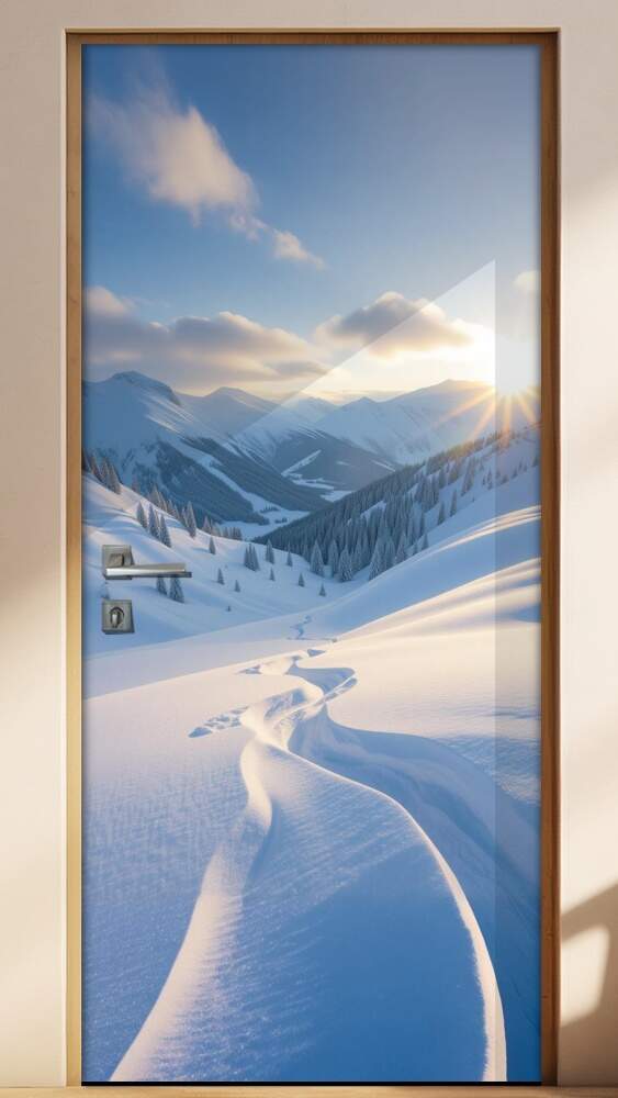 Adesivo de Porta Estrada na Neve