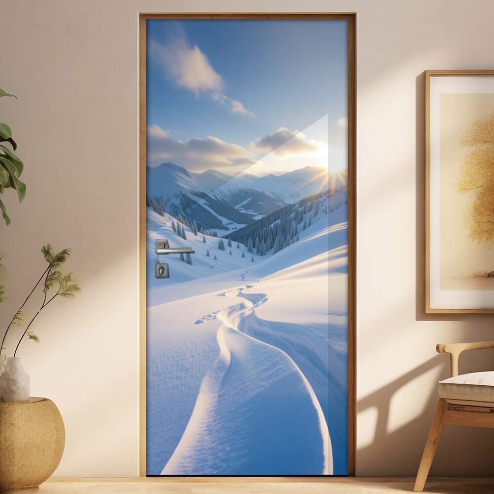 Adesivo de Porta Estrada na Neve