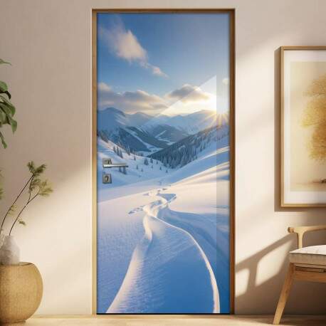 Adesivo de Porta Estrada na Neve