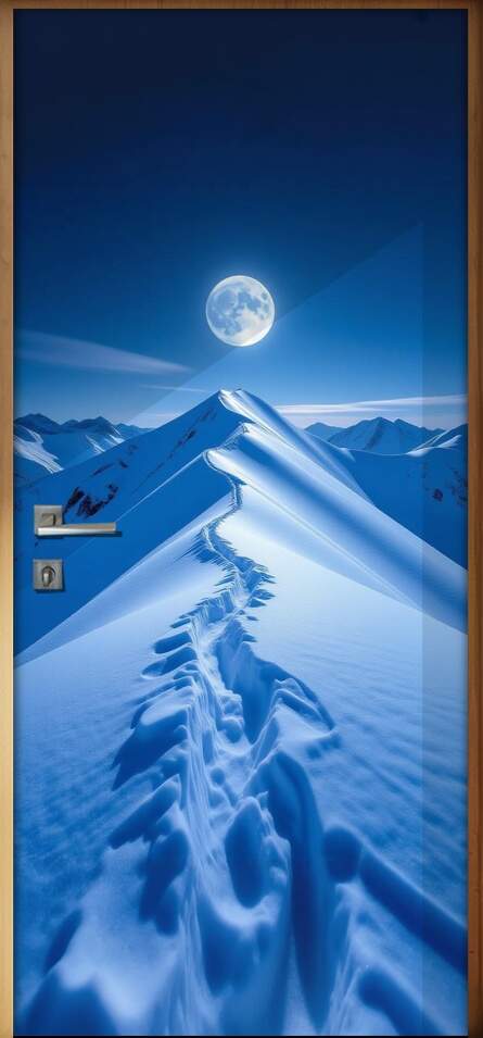 Adesivo de Porta Estrada na Neve