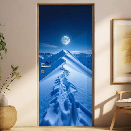 Adesivo de Porta Estrada na Neve