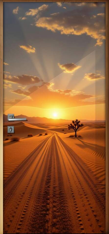 Adesivo de Porta Estrada no Deserto