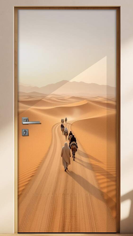 Adesivo de Porta Estrada no Deserto