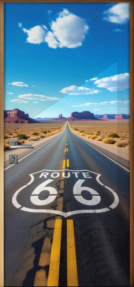 Adesivo de Porta Rota 66