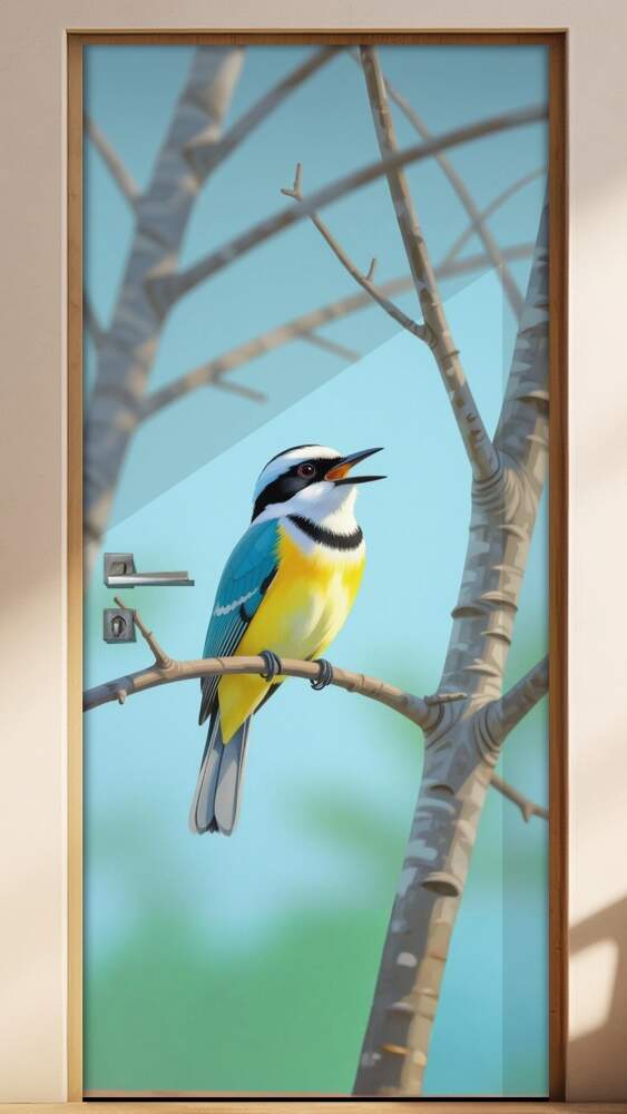 Adesivo de Porta Bem-te-vi