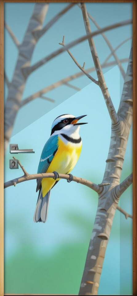 Adesivo de Porta Bem-te-vi