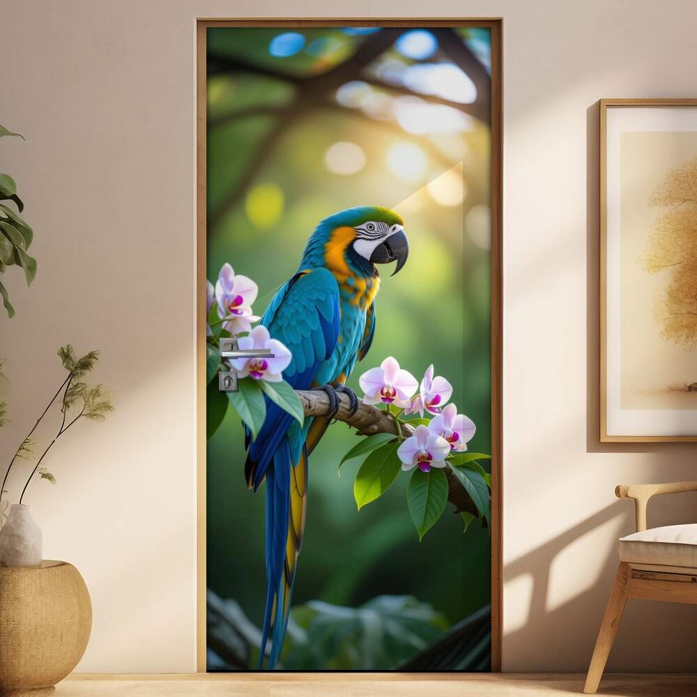 Adesivo de Porta Arara Azul