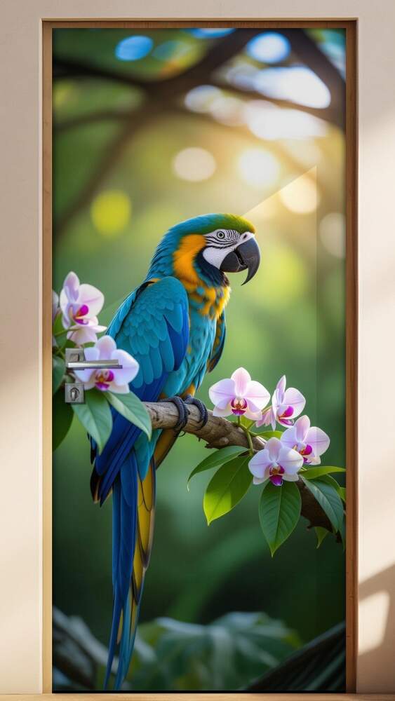 Adesivo de Porta Arara Azul